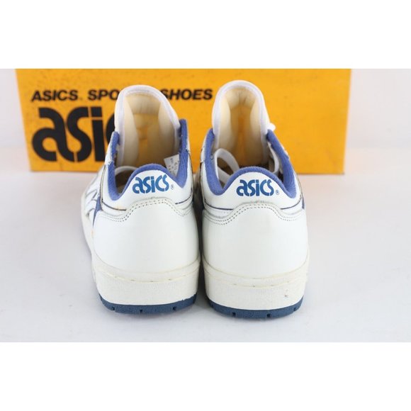 NOS Vintage 90s Asics Mens 6.5 Spell Out Outrage Lo Sneakers Shoes White Blue main image 7